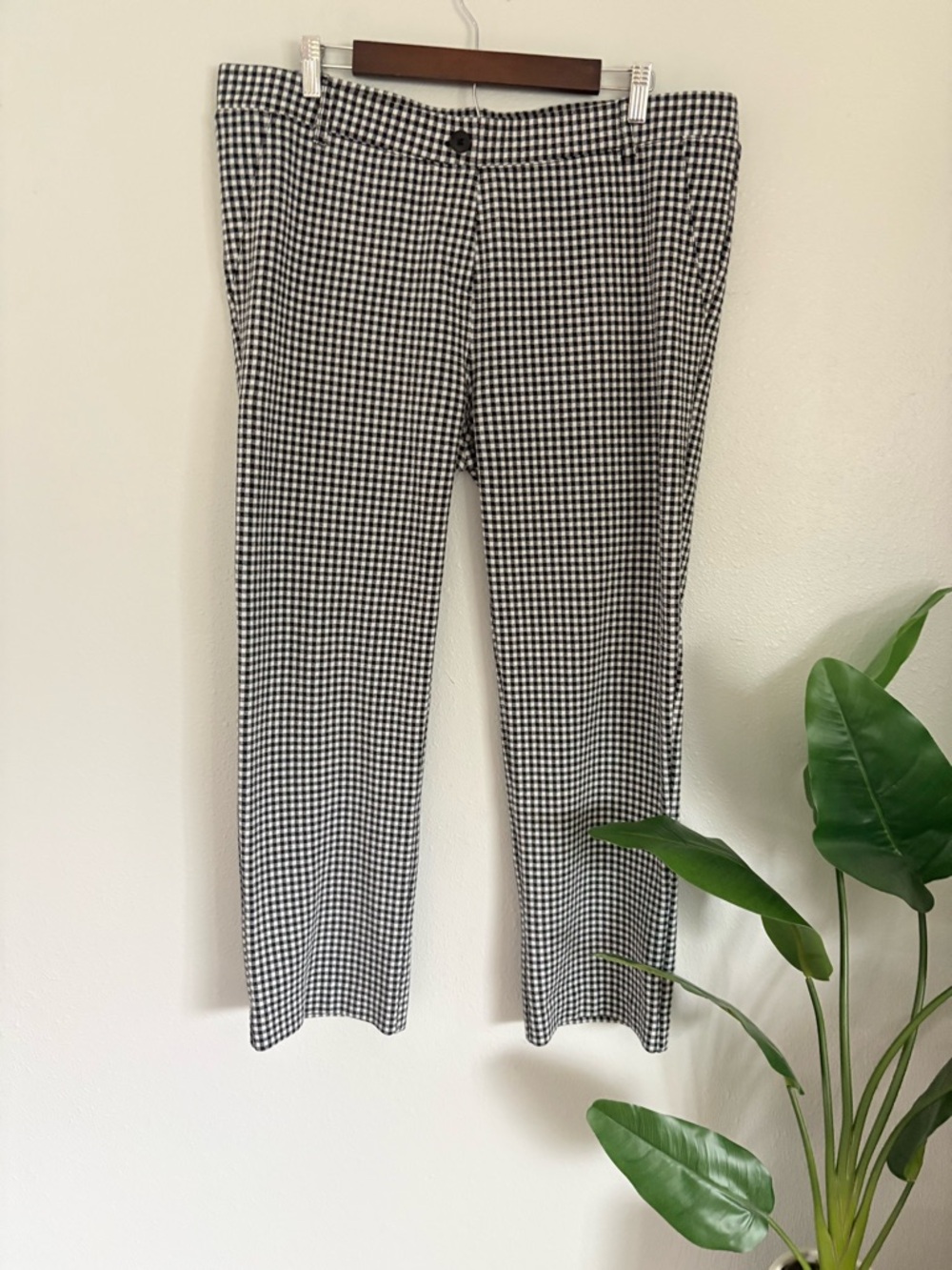Betabrand Black and White Gingham Pants